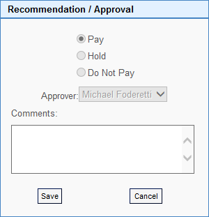 Recommendation / Approval View