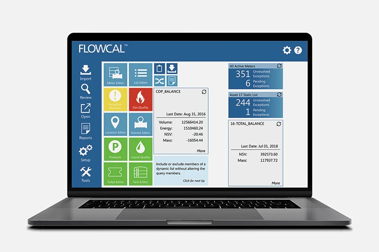 Product Screenshot on Laptop - Gas Liquid Measurement - Quorum Software 