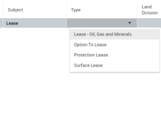 lease dropdown