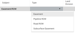 Easement dropdown